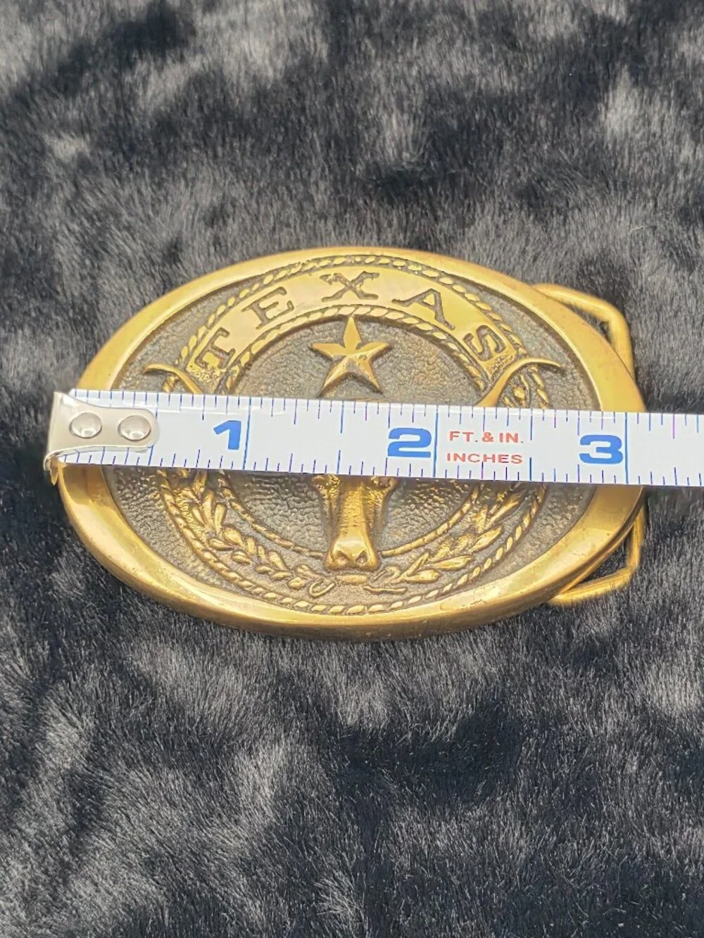 Texas Longhorn Brass Belt Buckle Vintage 1977 Heritage Mint Ltd USA Rare AE12636